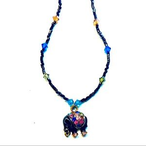 Handmade Welcome to the Circus Elephant Necklace